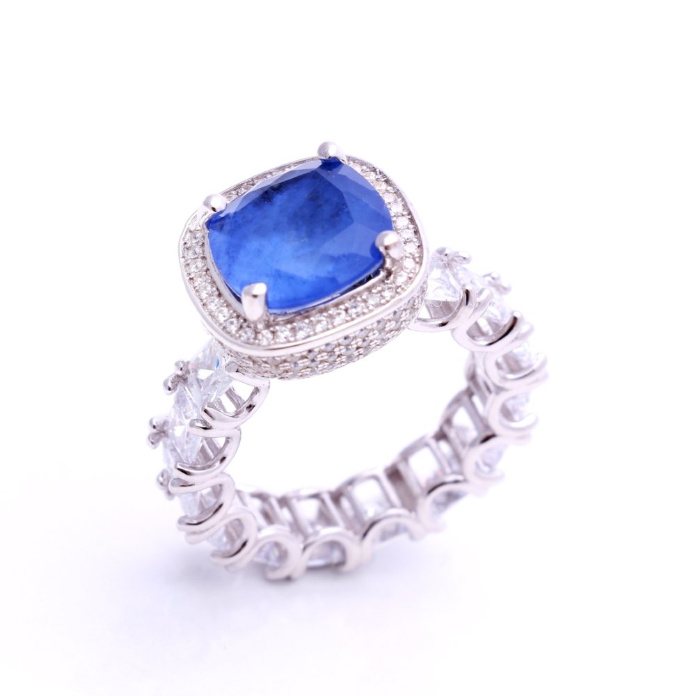 Anel Fusion Tanzanita com Zircônias