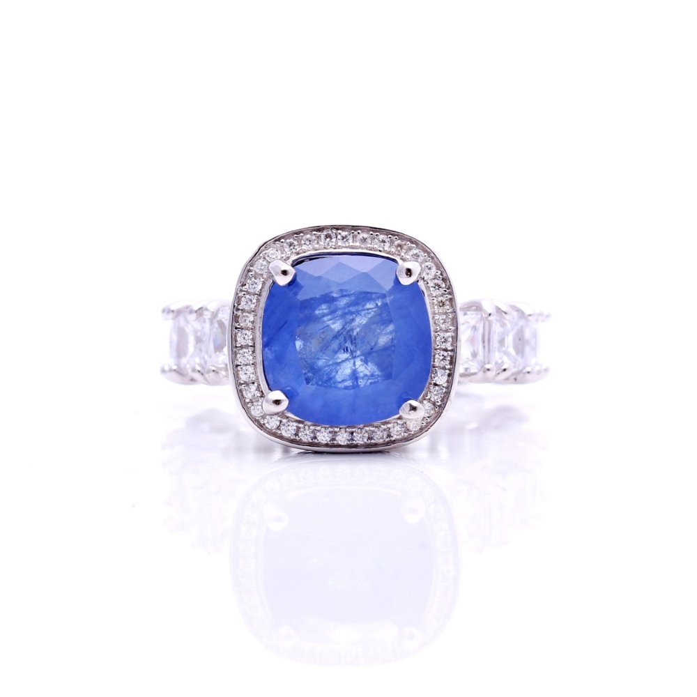 Anel Fusion Tanzanita com Zircônias