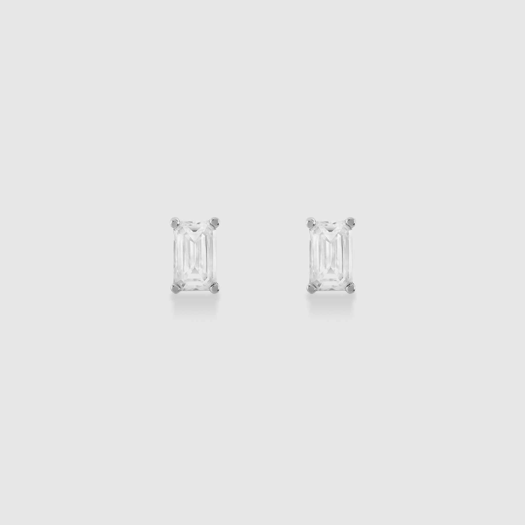 Brinco Retangular 3x5mm Moissanite