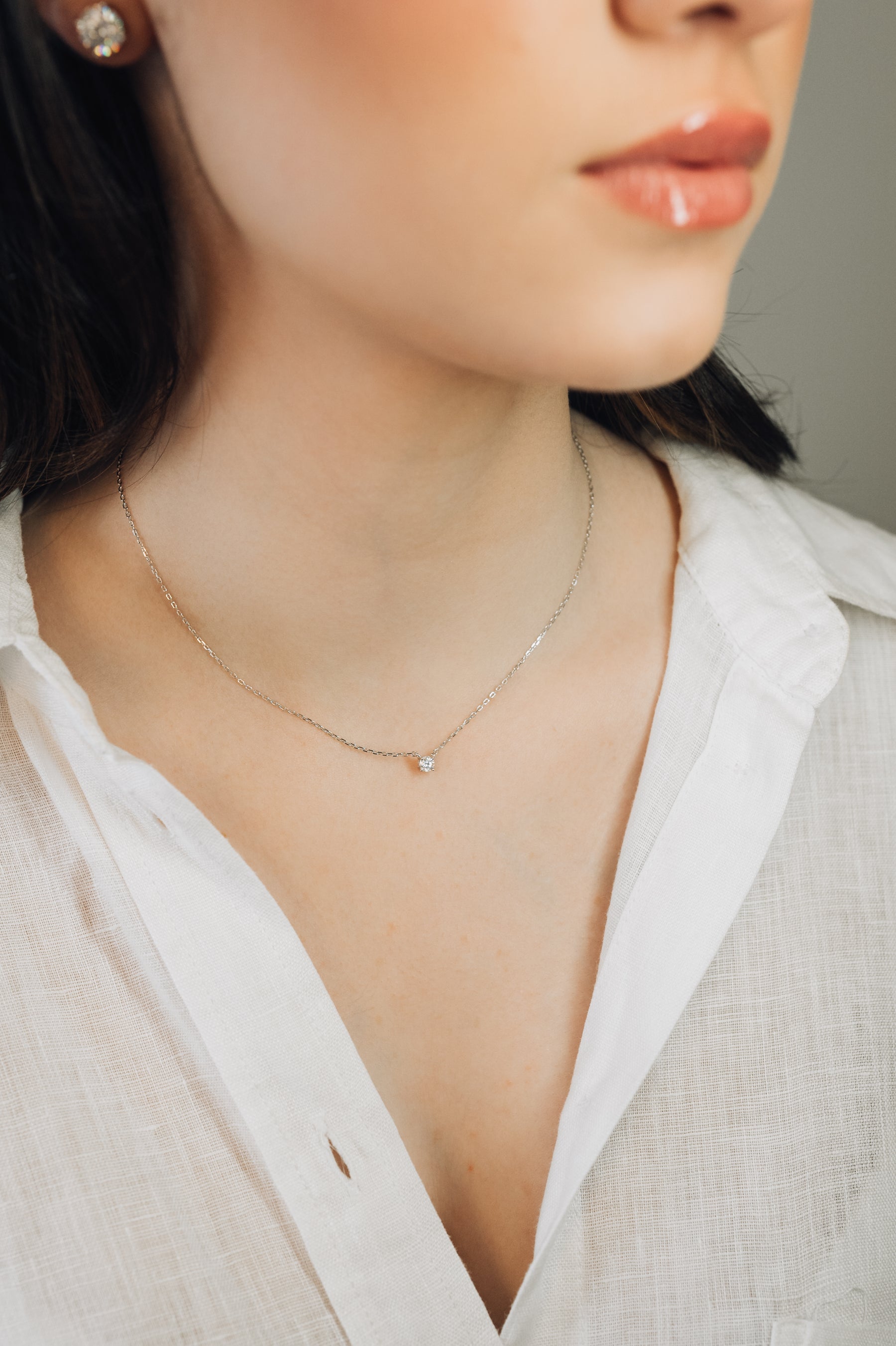 Ponto de Luz 3.8mm de Moissanite com 4 garras