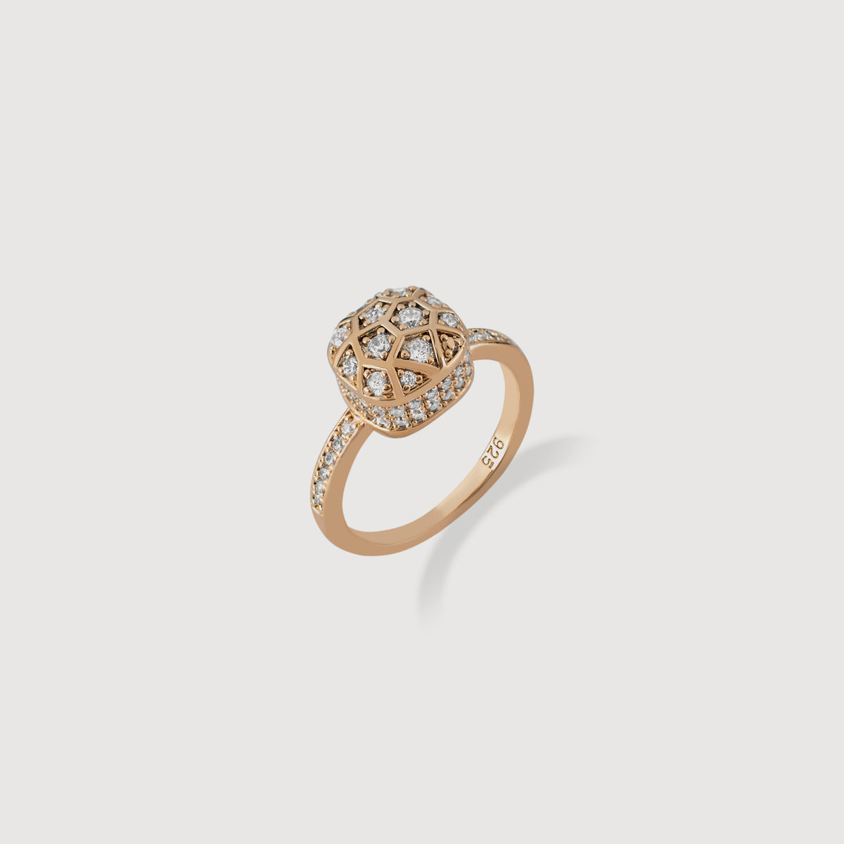 Anel Baú de Zircônias em Banho 18k