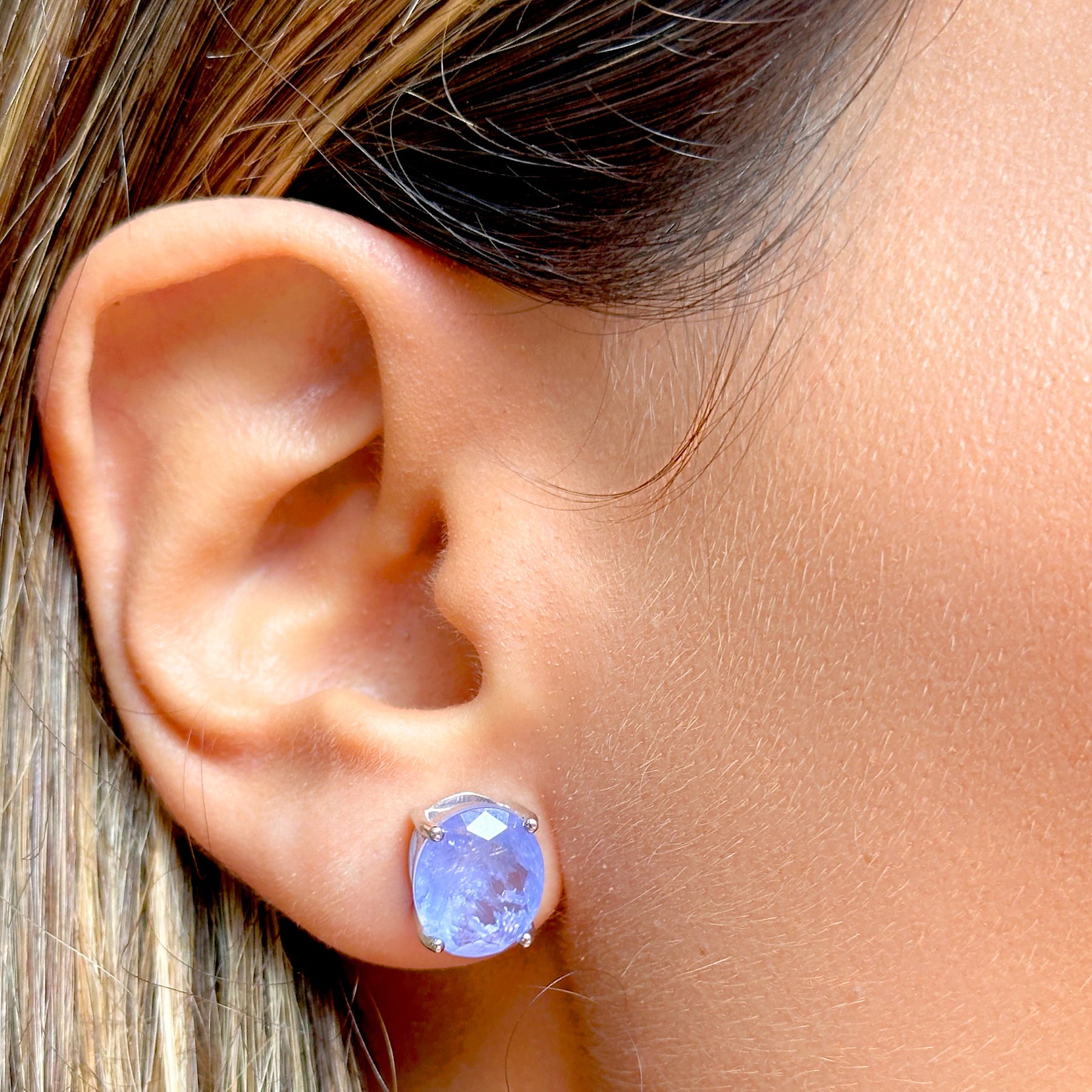 Brinco Fusion Tanzanita oval 12mm