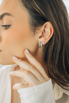 Brinco Retangular 3x5mm Moissanite