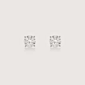 Brinco ponto de luz 8mm Moissanite 4 garras