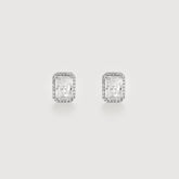 Brinco Retangular Cravejado 5x7x2mm Moissanite