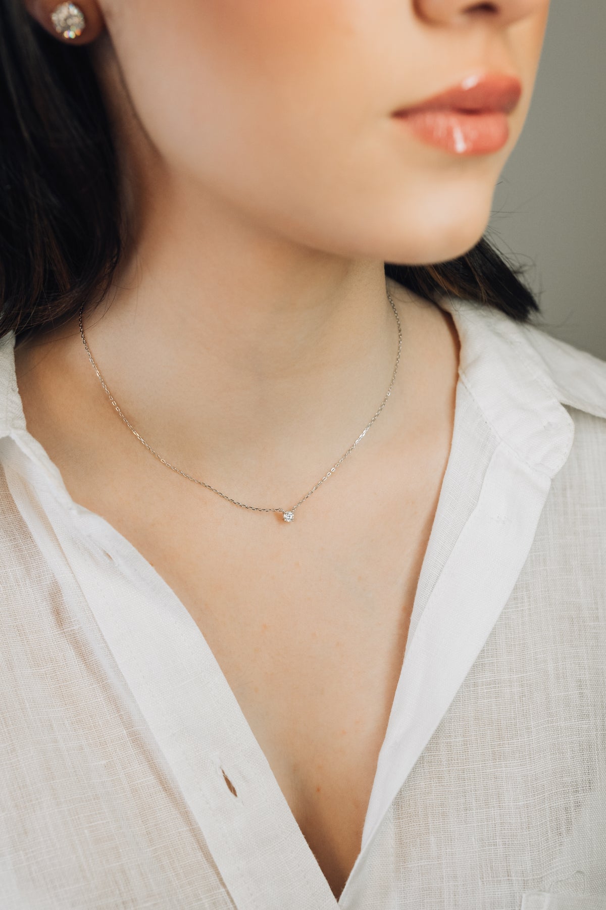 Ponto de Luz 3.8mm de Moissanite com 4 garras