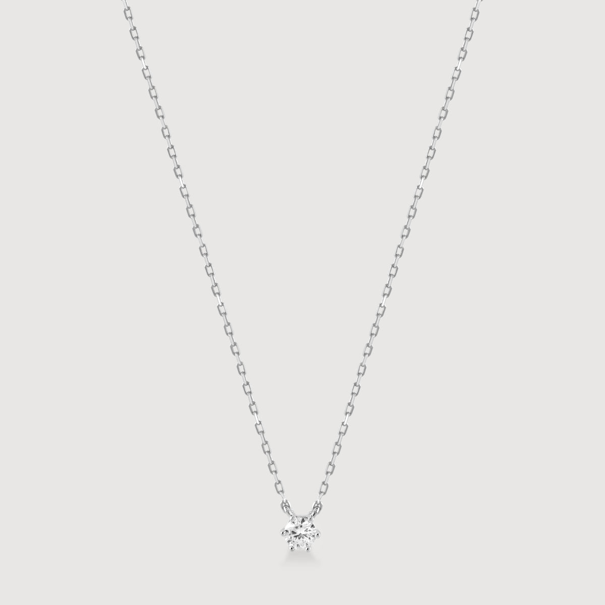 Colar Ponto de Luz 3.8mm de Moissanite com 6 garras em banho de ródio