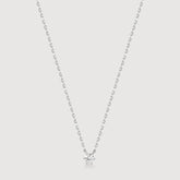 Colar Ponto de Luz 3.8mm de Moissanite com 6 garras em banho de ródio