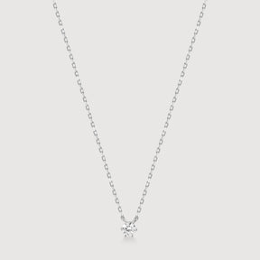 Colar Ponto de Luz 3.8mm de Moissanite com 6 garras em banho de ródio