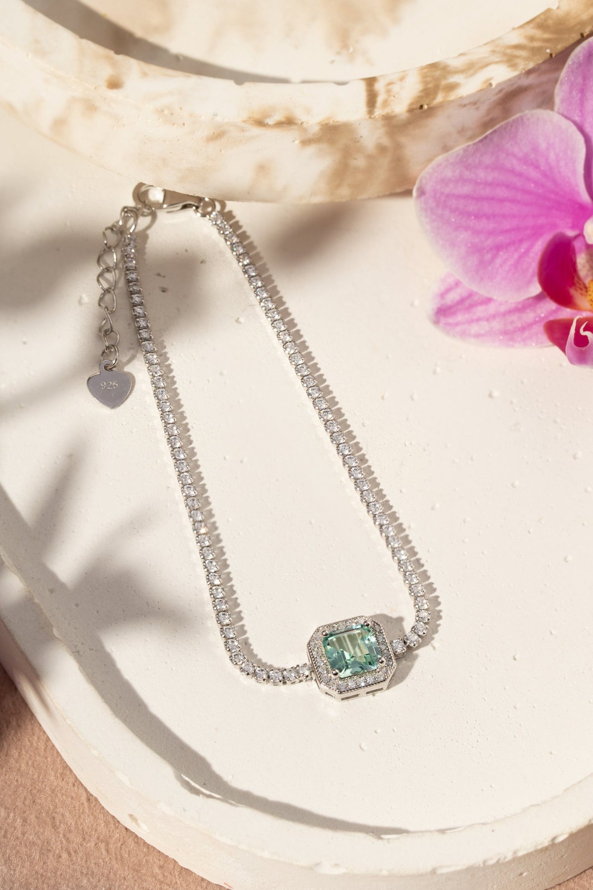 Pulseira Turmalina Paraíba com Zircônias Brancas