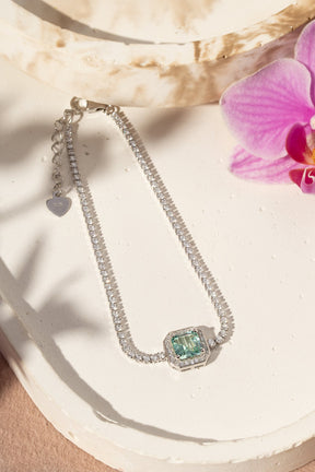 Pulseira Turmalina Paraíba com Zircônias Brancas