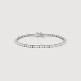 Pulseira Riviera 2mm em Zircônias Brancas com 4 garras em banho de ródio